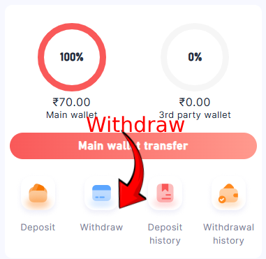Bunty Game Withdraw option